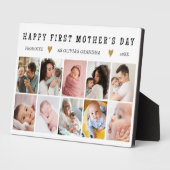 Happy First Mother's Dayおばあちゃん10フォトコラージュ フォトプラーク (側面)