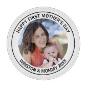 Happy First Mother's Dayの写真とカスタム文字 カッティングボード (正面)