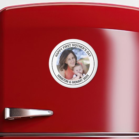 Happy First Mother's Dayの写真とカスタム文字 マグネット