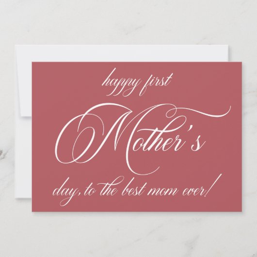 Happy First Mother's Dayフォトタイポグラフィカード (正面)