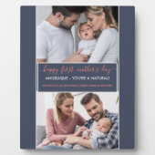 Happy First Mothers Day - 2枚の写真パーソナライズされた フォトプラーク (正面)