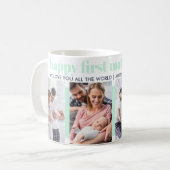 Happy First Mothers Day 4パーソナライズされた写真 コーヒーマグカップ (正面左)