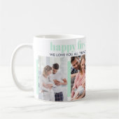 Happy First Mothers Day 4パーソナライズされた写真 コーヒーマグカップ (左)