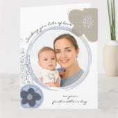 Happy First Mother's Day Artモダン Flowers写真 カード (正面)