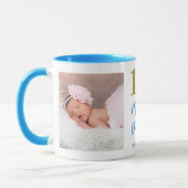Happy First Mother's Day Blue And Gold  2 Photo  マグカップ (左)