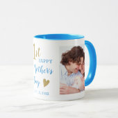 Happy First Mother's Day Blue And Gold  2 Photo  マグカップ (正面右)