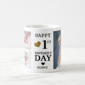 Happy First Mother's Day Mummy 5 Photo Collage  コーヒーマグカップ (中央)