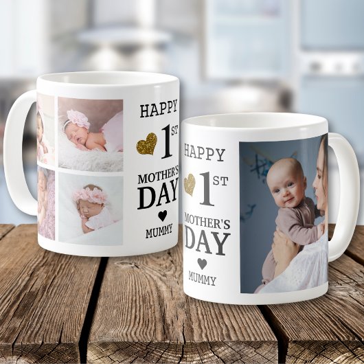 Happy First Mother's Day Mummy 5 Photo Collage  コーヒーマグカップ