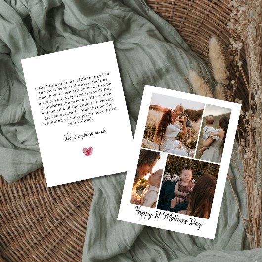 Happy First Mothers Day Photo Collage Card for Mom シーズンカード