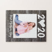 Happy First Mother's Day Photo Wood Keepsakeハート ジグソーパズル (横)