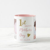 Happy First Mother's Day Pink And Gold 2 Photo  マグカップ (中央)
