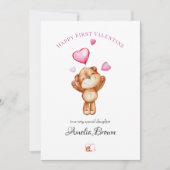 Happy First Valentine Teddy Bear Greeting Card fo シーズンカード (正面)
