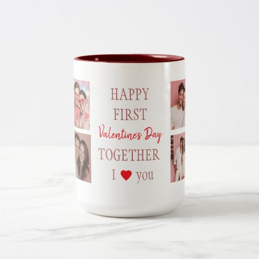 Happy First Valentine's Day Custom Coffee Mug  ツートーンマグカップ (中央)
