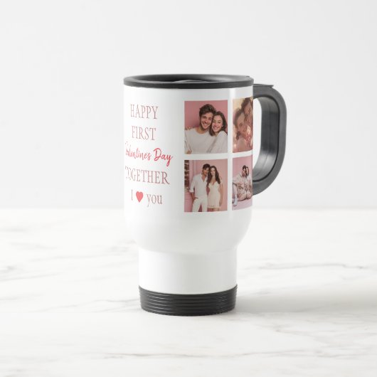 Happy First Valentine's Day Custom Travel Mug  トラベルマグ (正面右)