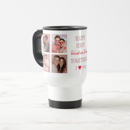 Happy First Valentine's Day Custom Travel Mug  トラベルマグ (正面左)