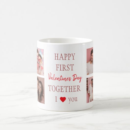 Happy First Valentine's Day Mug | Couple Photos コーヒーマグカップ (中央)