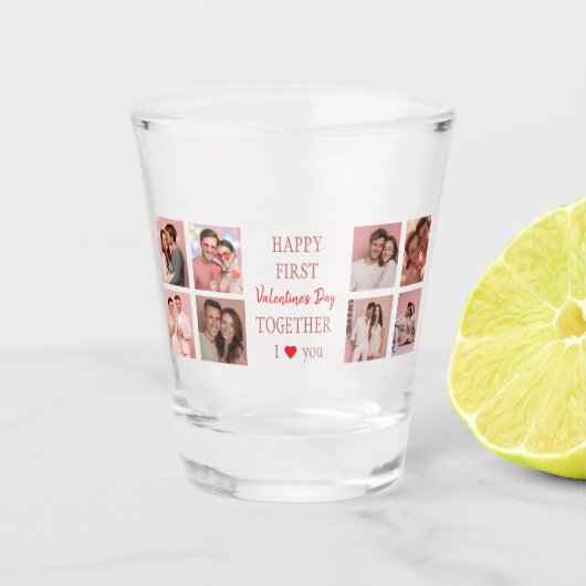 Happy First Valentine's Day Shot Glass ショットグラス (正面)