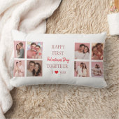Happy First Valentine's Day Together Custom Pillow ランバークッション (ブランケット)