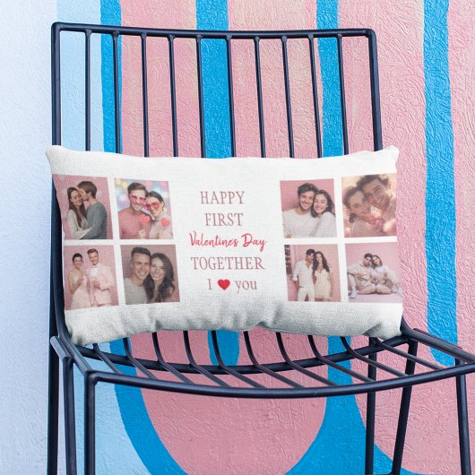 Happy First Valentine's Day Together Custom Pillow ランバークッション