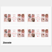 Happy First Valentine's Day Together Sticker Photo 長方形シール (シート)