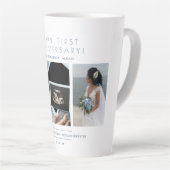 Happy First Wedding Anniversary 3 Photos Collage カフェラテマグ (右アングル)