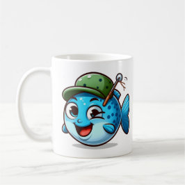 Happy Fishing Buddy Cartoon Fish コーヒーマグカップ