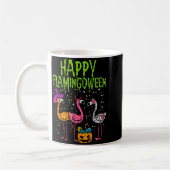 Happy Flamingoween Y Flamingos Funny Halloween Cos コーヒーマグカップ (左)