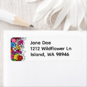 Happy Floral Address labels ラベル (インサイチュ)