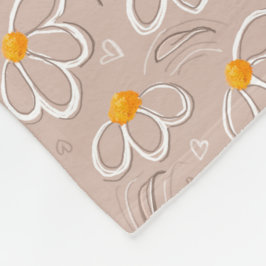 Happy Flower Doodles フリースブランケット