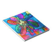 Happy Flower kid's art pink and blue pen and ink ノートパッド (アングル)