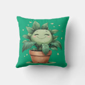 Happy Flower Pot Cute Plant クッション (裏面)