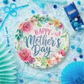 Happy flower simple Libreta con espiral ペーパープレート (パーティー)