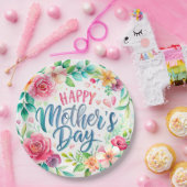 Happy flower simple Libreta con espiral ペーパープレート (パーティー)