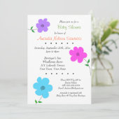 Happy Flowers Boy or Girl Baby Shower 招待状 (スタンド正面)