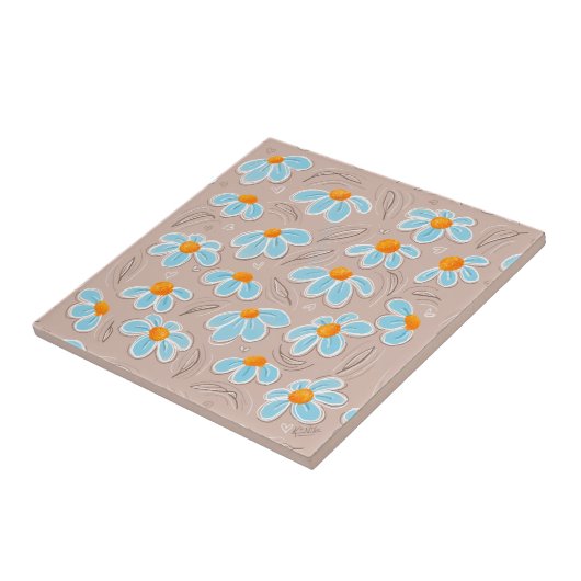Happy Flowers Ceramic Tile タイル (側面)
