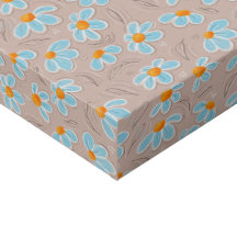 Happy Flowers Faux Wrapped Canvas Print