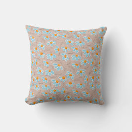 Happy Flowers Throw Pillow クッション