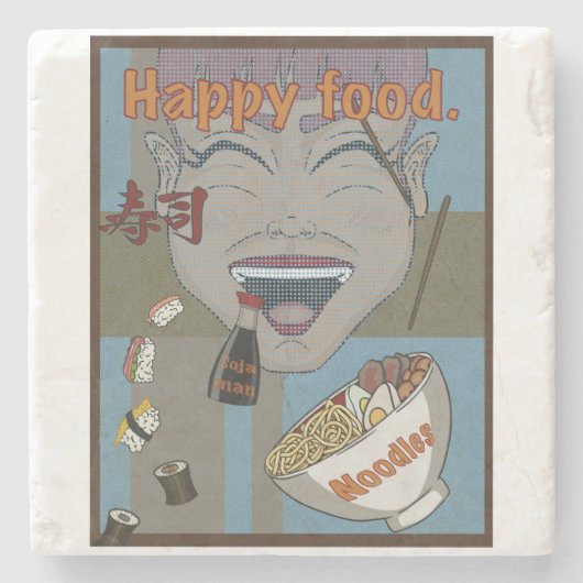 Happy food  ストーンコースター (正面)