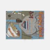 Happy food フリースブランケット (正面(横))