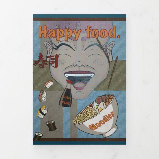 Happy food 三つ折り招待状 (カバー)