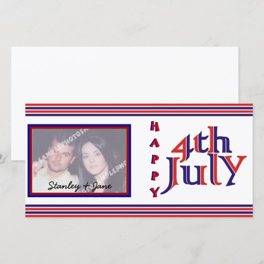 Happy Footh of Julyフォトカード (正面/裏面)