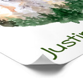 Happy Fox Personalized Child Room Woodland ポスター (角)