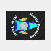 Happy Freaking New Year, Funny Mpy New Year's Eve フリースブランケット (正面(横))