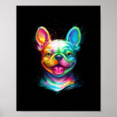 Happy French Bulldog Smiling Face ポスター (正面)