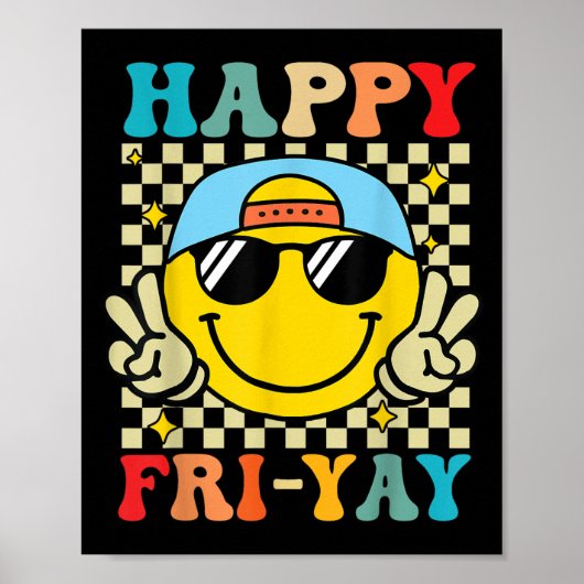 Happy Fri-yay おもしろい Fri Yay先生学生金曜日 ポスター (正面)