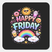 Happy Friday スクエアシール (正面)