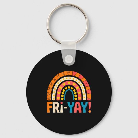 Happy Friday Fri-yay Teacher School Meme  キーホルダー (正面)