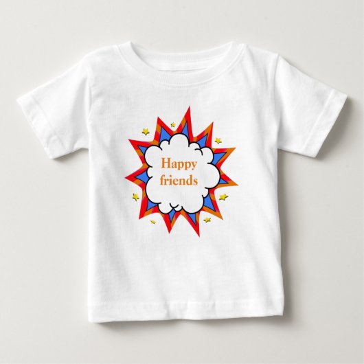 Happy friends comic ベビーTシャツ (正面)