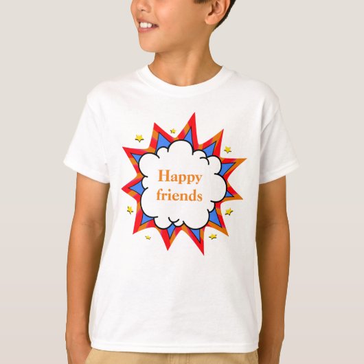 Happy friends comic tシャツ (正面)