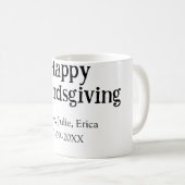 Happy friendsgiving add name with love date simple コーヒーマグカップ (正面右)